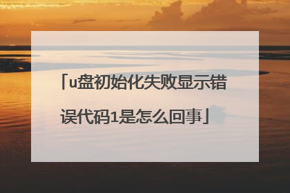 u盘初始化失败显示错误代码1是怎么回事
