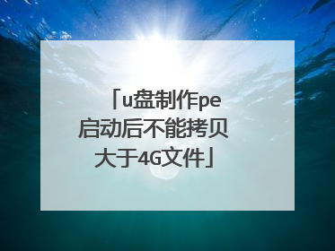 u盘制作pe启动后不能拷贝大于4G文件