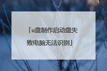 u盘制作启动盘失败电脑无法识别