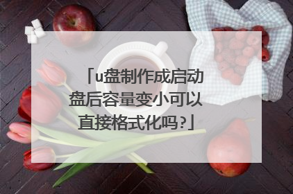 u盘制作成启动盘后容量变小可以直接格式化吗?