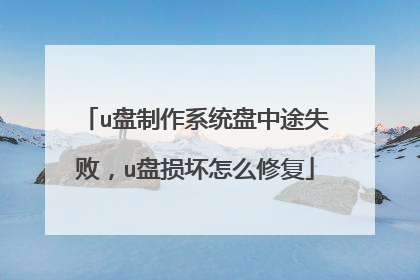u盘制作系统盘中途失败,u盘损坏怎么修复