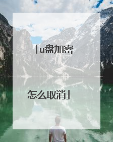u盘加密怎么取消