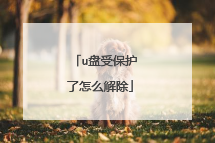 u盘受保护了怎么解除