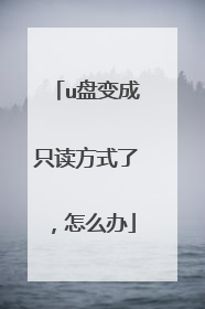 u盘变成只读方式了,怎么办