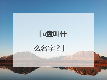 u盘叫什么名字?