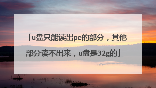 u盘只能读出pe的部分，其他部分读不出来，u盘是32g的