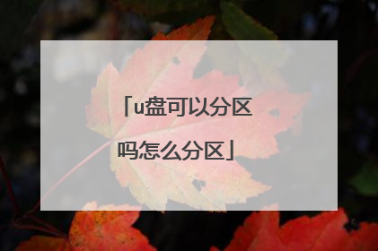 u盘可以分区吗怎么分区