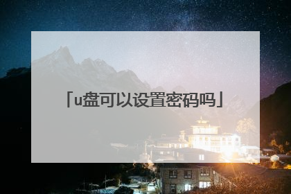 u盘可以设置密码吗