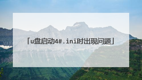 u盘启动4#.ini时出现问题