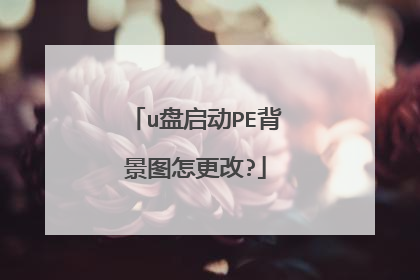 u盘启动PE背景图怎更改?
