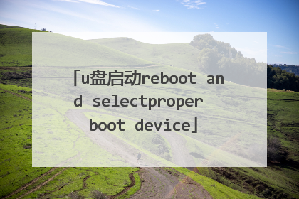 u盘启动reboot and selectproper boot device