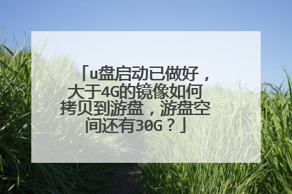 u盘启动已做好，大于4G的镜像如何拷贝到游盘，游盘空间还有30G？