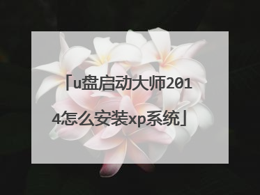 u盘启动大师2014怎么安装xp系统