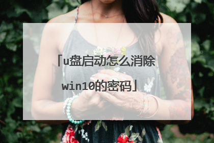 u盘启动怎么消除win10的密码