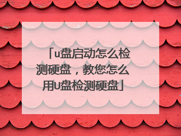 u盘启动怎么检测硬盘，教您怎么用U盘检测硬盘