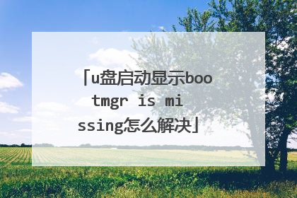 u盘启动显示bootmgr is missing怎么解决