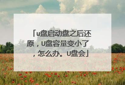 u盘启动盘之后还原,U盘容量变小了,怎么办。U盘会