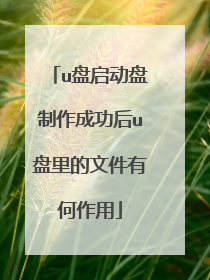 u盘启动盘制作成功后u盘里的文件有何作用