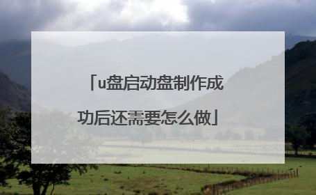 u盘启动盘制作成功后还需要怎么做