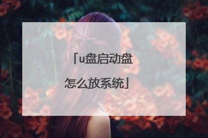 u盘启动盘怎么放系统