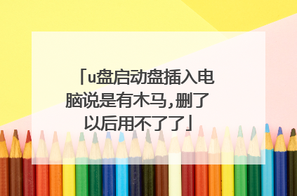 u盘启动盘插入电脑说是有木马,删了以后用不了了