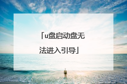 u盘启动盘无法进入引导