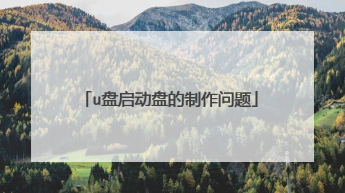 u盘启动盘的制作问题
