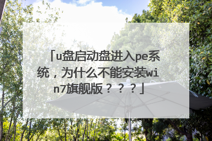 u盘启动盘进入pe系统,为什么不能安装win7旗舰版???