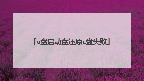 u盘启动盘还原c盘失败