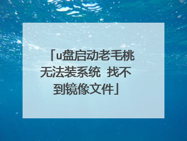 u盘启动老毛桃无法装系统 找不到镜像文件