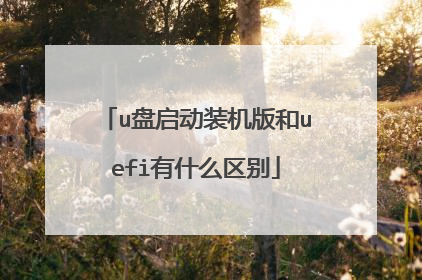 u盘启动装机版和uefi有什么区别