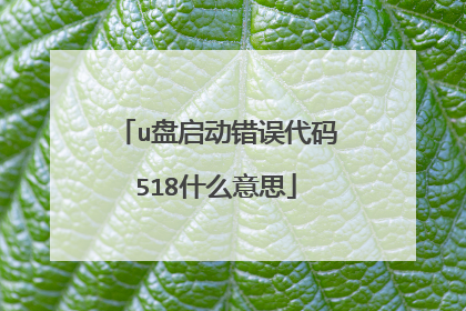 u盘启动错误代码518什么意思