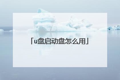 u盘启动盘怎么用