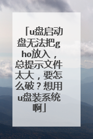 u盘启动盘无法把gho放入,总提示文件太大,要怎么破?想用u盘装系统啊