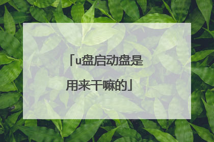 u盘启动盘是用来干嘛的