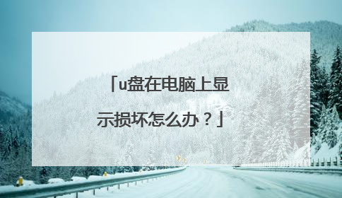 u盘在电脑上显示损坏怎么办?