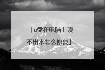 u盘在电脑上读不出来怎么修复