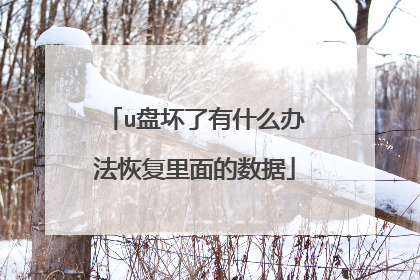 u盘坏了有什么办法恢复里面的数据