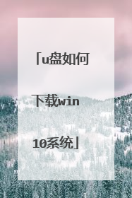 u盘如何下载win10系统