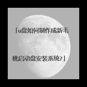 u盘如何制作成新毛桃启动盘安装系统?