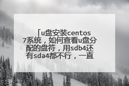 u盘安装centos7系统,如何查看u盘分配的盘符,用sdb4还有sda4都不行,一直显示这样,急