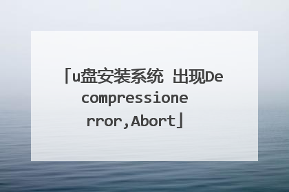 u盘安装系统 出现Decompressionerror,Abort
