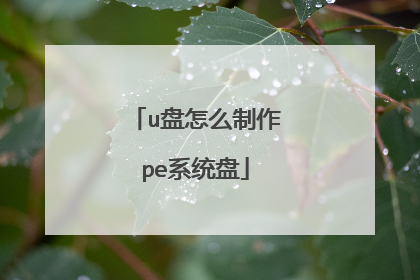 u盘怎么制作pe系统盘