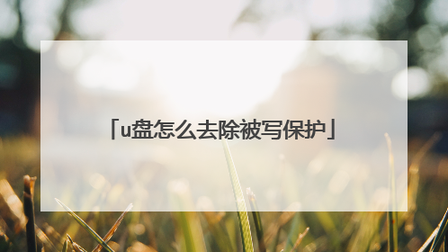 u盘怎么去除被写保护