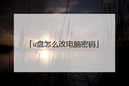 u盘怎么改电脑密码