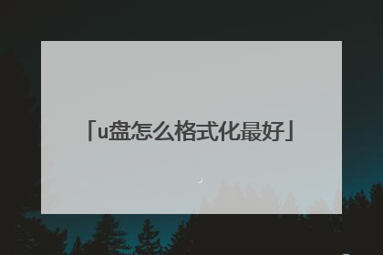 u盘怎么格式化最好