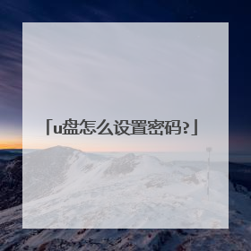 u盘怎么设置密码?