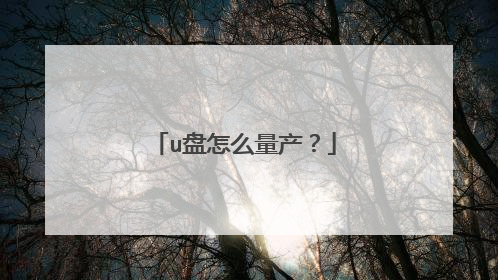 u盘怎么量产？
