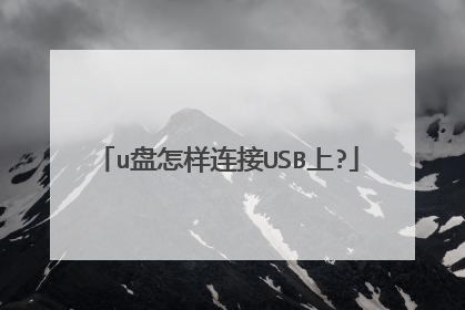 u盘怎样连接USB上?