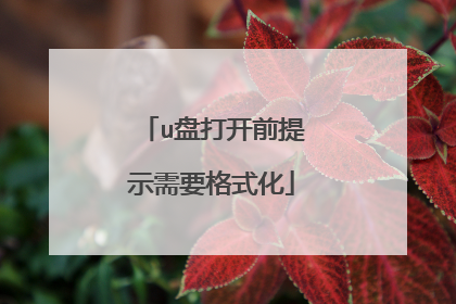 u盘打开前提示需要格式化